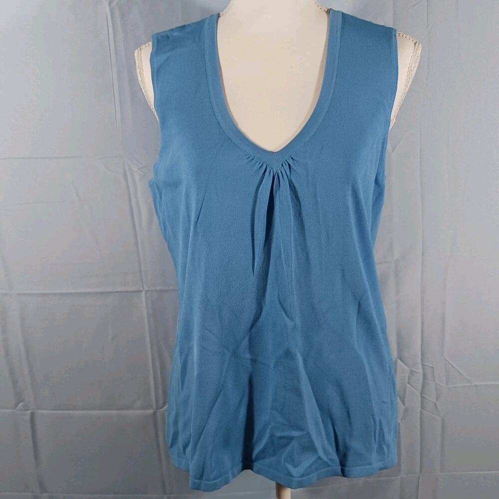 NWT Chico's Knit Tank Large Women's Sleeveless Top Coastal Blue